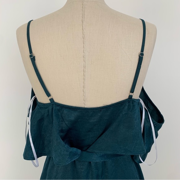 Lulus Moriah Emerald Green Satin Wrap Maxi Dress Emerald Green Medium - Picture 7 of 15